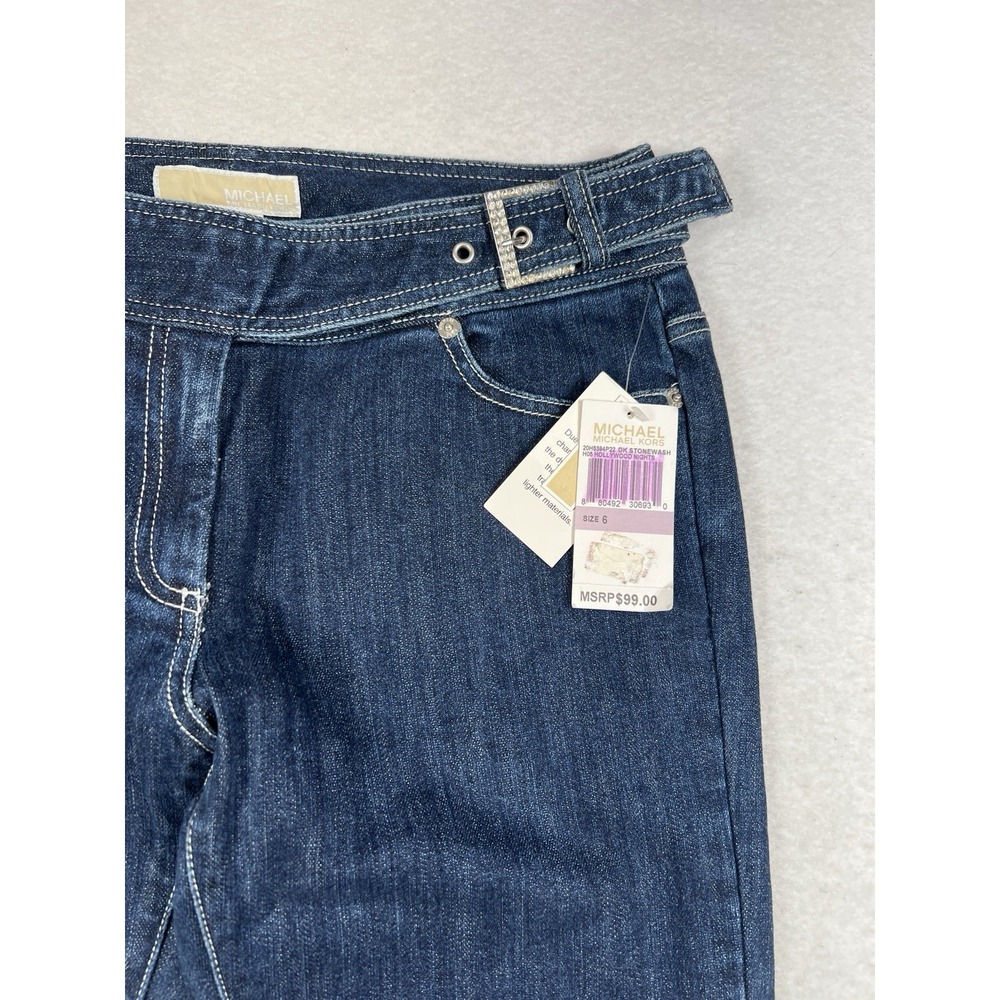 Michael Kors NWT Hollywood Nights Jeans Dark Stonewash Size 6 - Picture 3 of 13